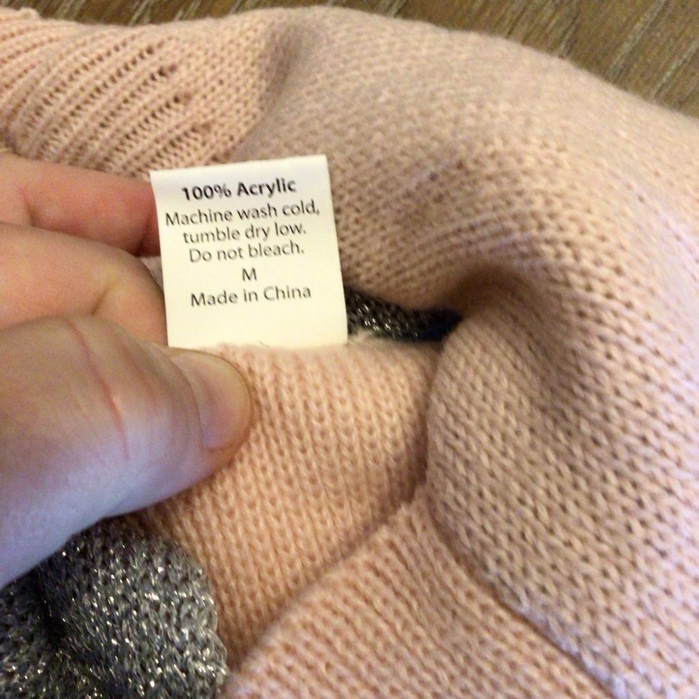 Pet Spirit Pink & Gray Princesa Tiara Pullover Dog Sweater Clothing Size Medium - Picture 4 of 6